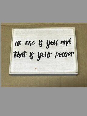 'No One Is You and That is Your Power' Small Canvas Quote Art